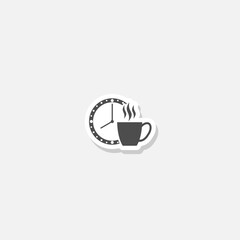 Wall Mural - Coffee break icon sticker isolated on gray background