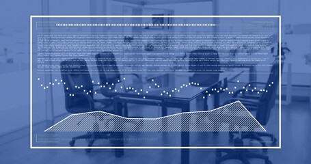 Sticker - Animation of financial data processing over desk in office