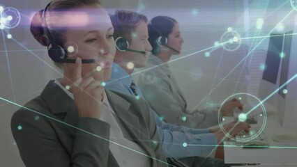 Poster - Animation of network of connections over diverse colleagues using phone headsets in office