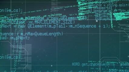 Poster - Animation of data processing on green background