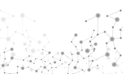 Poster - Abstract grey connecting dots and lines connection science on white with blank space design technology background vector