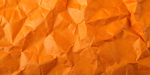 Wall Mural - crumpled orange paper background