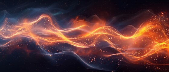 Poster - Abstract digital wave particles. Futuristic illustration.