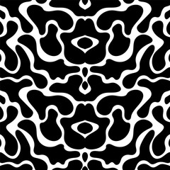 Wall Mural - blot shape abstract seamless pattern of naive shapes. vector illustration isolated on white backgrou