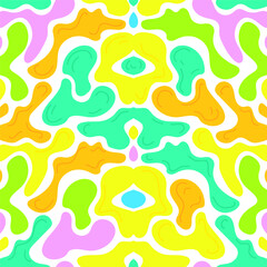 Wall Mural - blot shape abstract seamless pattern of naive shapes. vector illustration isolated on white backgrou