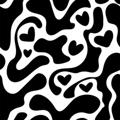 Wall Mural - blot shape abstract seamless pattern of naive shapes. vector illustration isolated on white backgrou