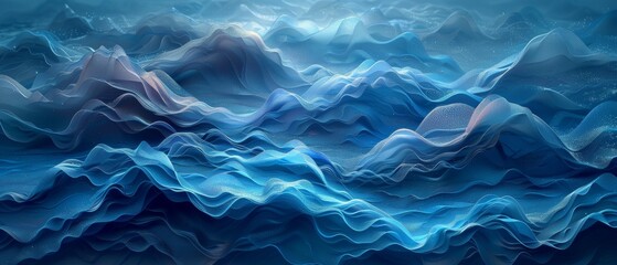 Aufkleber - Light Wave Abstract Background in Blue