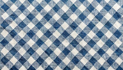 Wall Mural - Blue and white checkered tablecloth texture