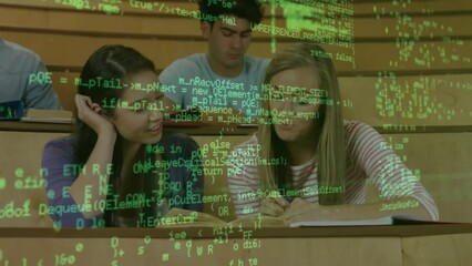 Poster - Animation of data processing over diverse students talking and learning together