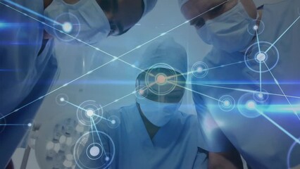 Poster - Animation of network of connections with spots over diverse surgeons during surgery
