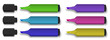 colorful writing pastel highlighter pens pink yellow blue green purple