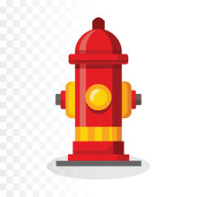 Fire Hydrant Vector Illustration On Transparent Background