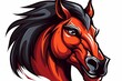Stallion head and horse icon sticker art illustration and esports mascot logo concept
