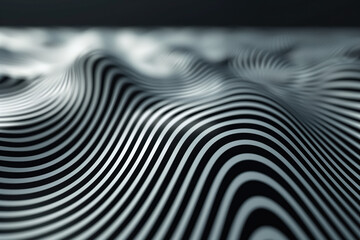 Poster - Abstract background with a black and white 3D surface. Hi-tech futuristic. Materials Science. Background image. Created with Generative AI technology.