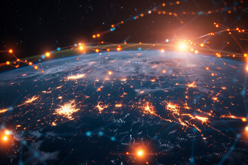 Poster - A view of the earth from space at night