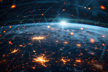 Leinwandbilder - A picture of the earth at night with lots of lights