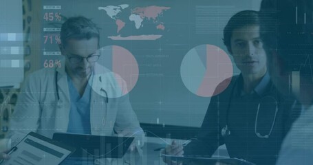 Poster - Animation of financial data processing over diverse doctors in hospital