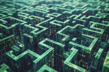 Poster - A computer generated image of a maze that looks like a circuit board