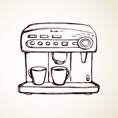 Coffee maker. Vector drawing