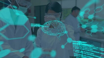 Poster - Animation of scientific data processing over diverse scientists in laboratory