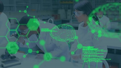 Poster - Animation of scientific data processing over diverse scientists in laboratory