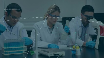 Poster - Animation of scientific data processing over diverse scientists in laboratory