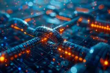 Poster - A computer generated image of a chain with numbers on it