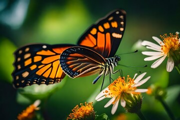 Poster - butterfly on flower