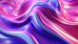 Fototapeta Panele - 3D rendering. Pink, blue and purple fluid shapes. Modern background design.
