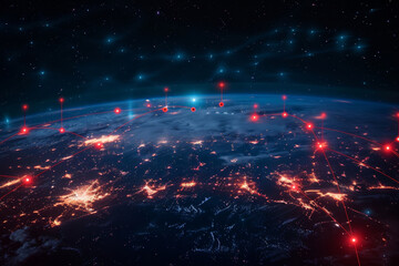 Poster - A globe with a lot of red dots on it