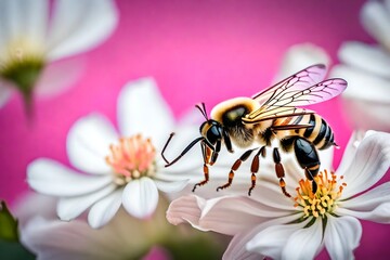 Poster - bee on flower walpaper