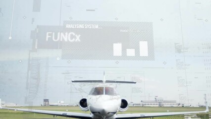 Sticker - Animation of data processing over airplane