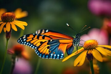 Poster - butterfly on flower