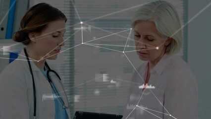 Sticker - Animation of network of connections over diverse doctors