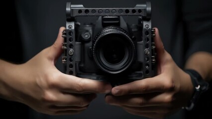 Poster - A person holding a camera, suitable for various projects.