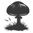Silhouette mushroom black color only