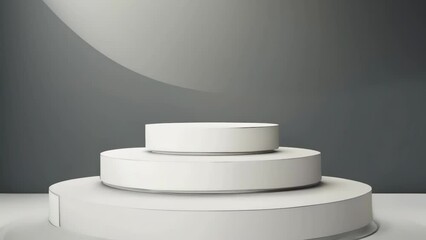 Aufkleber - White pedestal on table, suitable for product display.