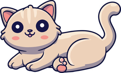 Wall Mural - Cute Cat, Colored vector artwork