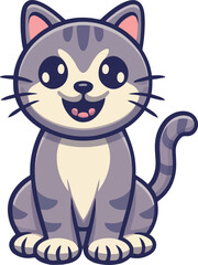 Wall Mural - Cute Cat, Colored vector artwork