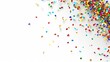 © BozStock - Colorful confetti falling on a white background. Use it as a party invitation or a festive background for your website.