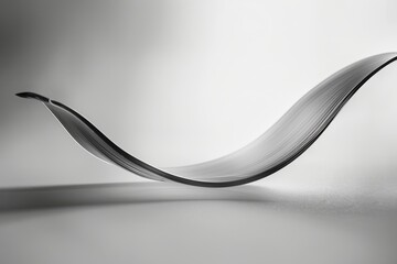 Aufkleber - A monochrome image capturing the elegance of a sleek wave-like structure in an abstract art style