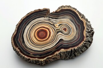 Poster - This image captures a detailed and colorful banded agate, a natural mineral formation
