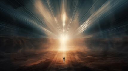 Poster - Radiant beams piercing the unknown.Wallpaper Backgound