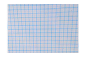 Wall Mural - Image of paper grid background. Paper of copybook. Blue grid page for message. Blue notebook sheet. 