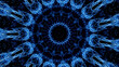 Abstract fractal flower spreading like electrical energy. Animation. Mandala ornament in a shape of a flower.