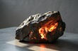 a rock with a hot lava inside