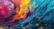 a colorful paint splashing