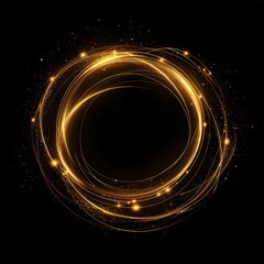 a gold circle with lights