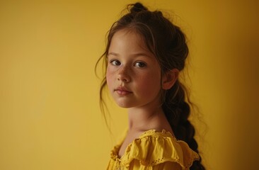 Wall Mural - a girl in a yellow dress