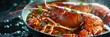 Live lobster in boiling pot with herbs - Fresh live lobster in a boiling pot of water with herbs and spices, high-quality seafood preparation